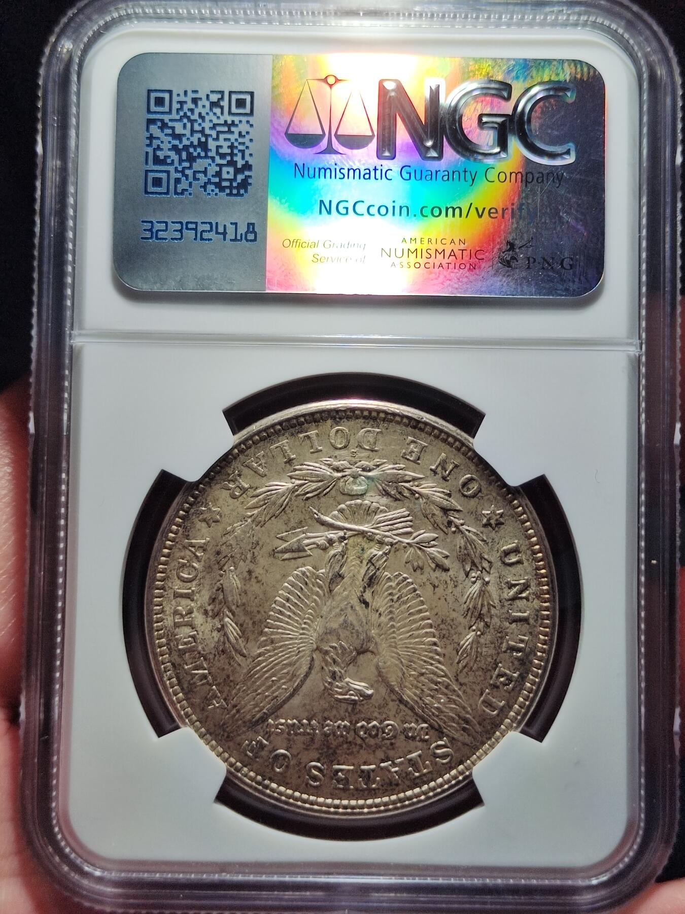 中外钱币第七场 NGC-MS63分1921年S版美国摩根银币