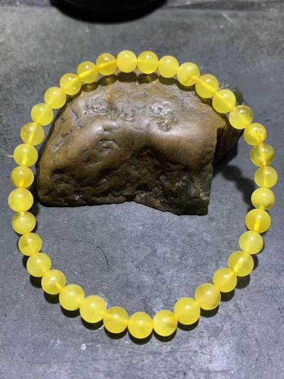 天然俄料蜜蜡单圈手串1条！ - 天然俄料蜜蜡单圈手串1条！