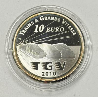 S&S Numismatic世界钱币-拍卖 第119期  - 法国2010年 欧洲高铁网络的重要枢纽-里尔欧洲站 10欧元精制纪念银币 22.2克900银