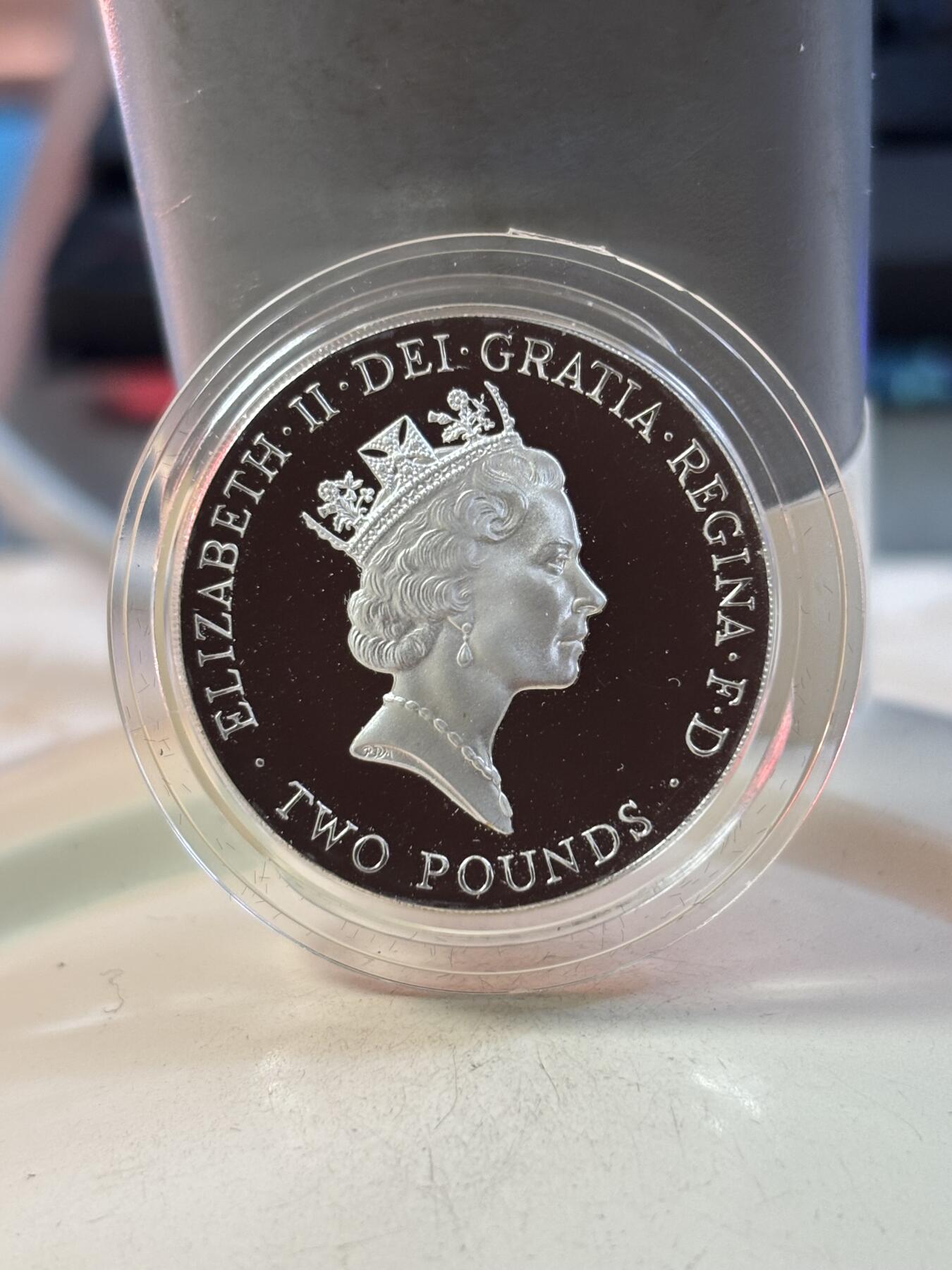 第189期拍卖 英国1996年1996年足球欧洲杯 2英镑精制银币，925银 15.98克 发行量：50000枚