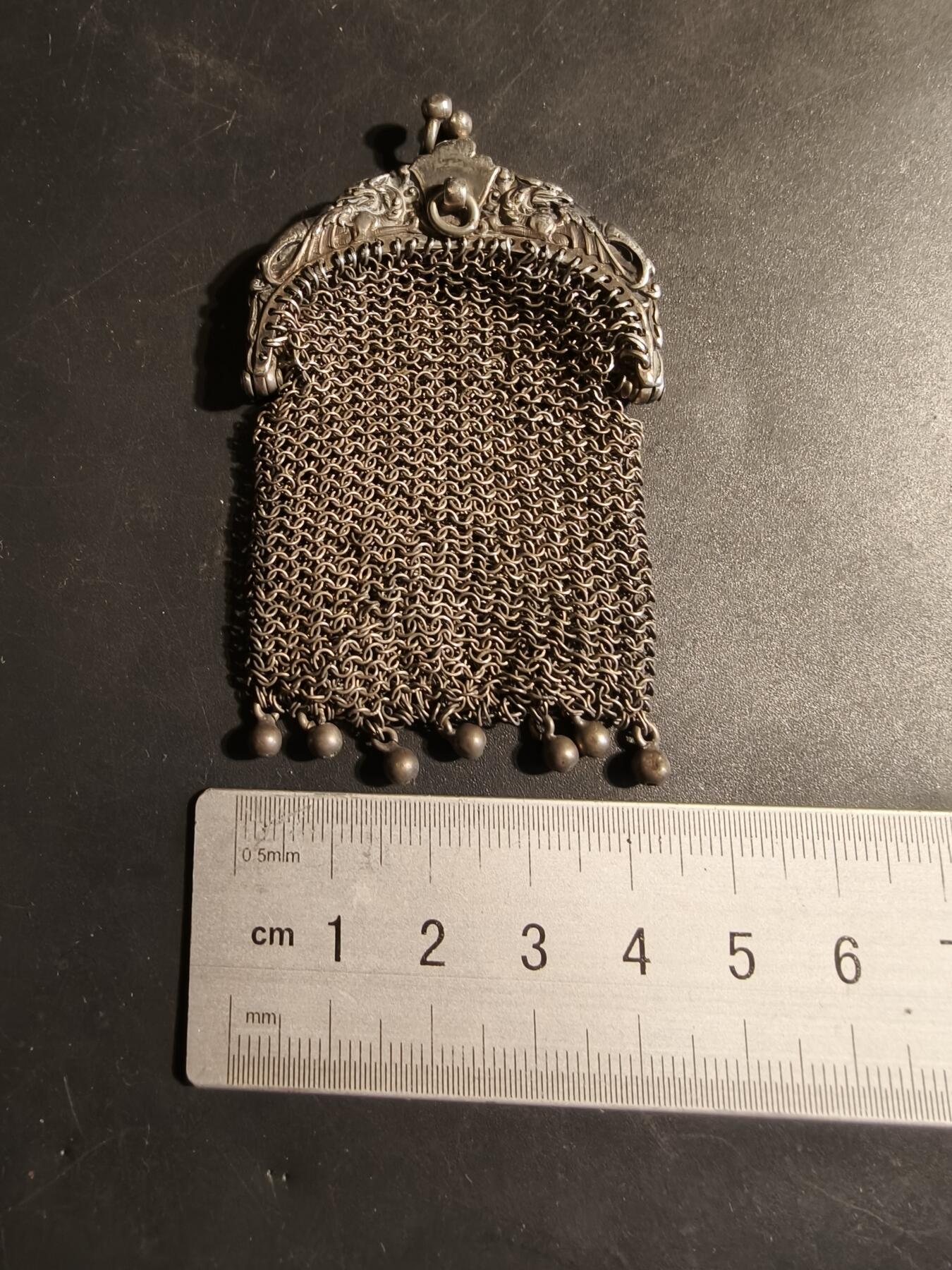 老王徽章第179期 法国银钱袋    野猪头银标     32.9g