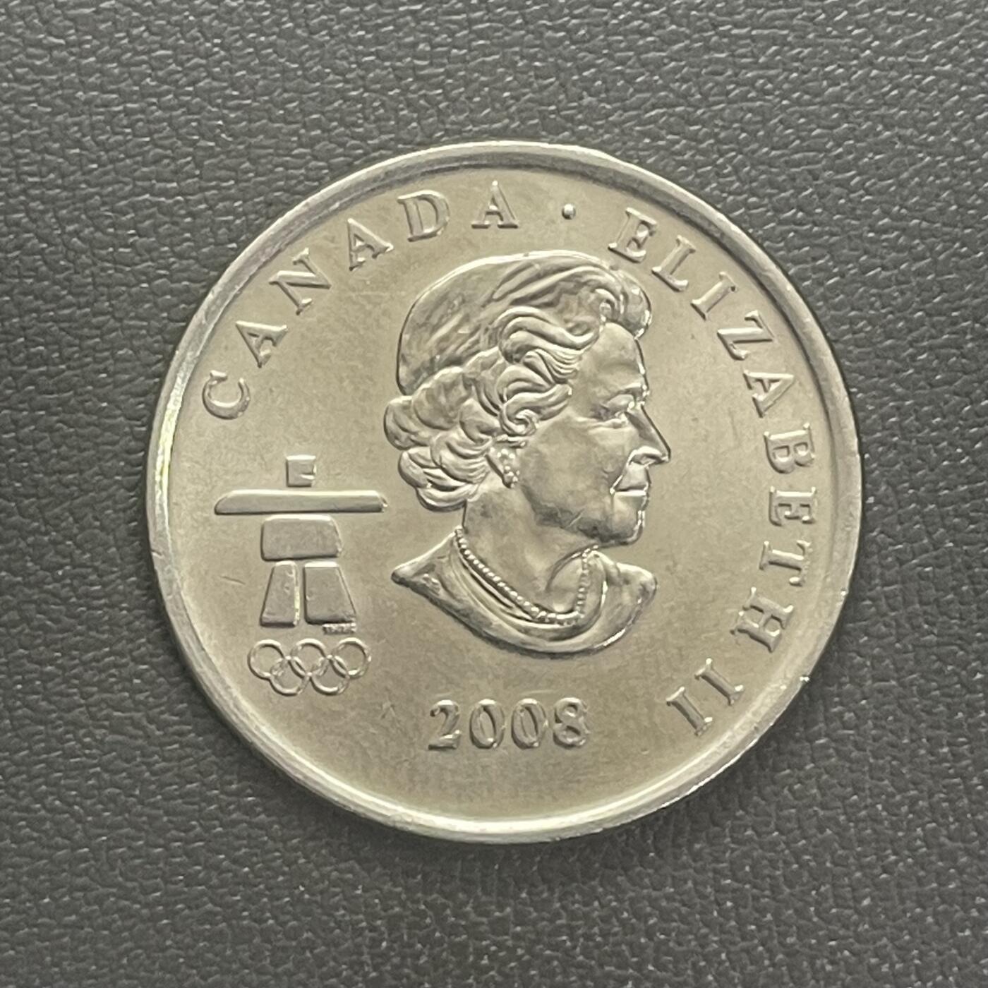 回流0125 加拿大2008年25分温哥华2010年冬奥会跳台滑雪纪念币