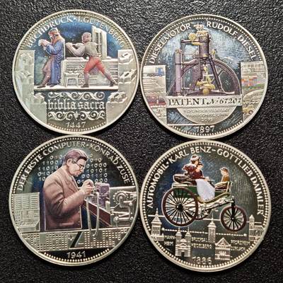 【德藏】世界币章拍卖第163期（拍品征集中~欢迎藏友联系） - 4枚一组 现代德国纪念银章 333银 直径约：30mm/枚；重约：6.8g/枚