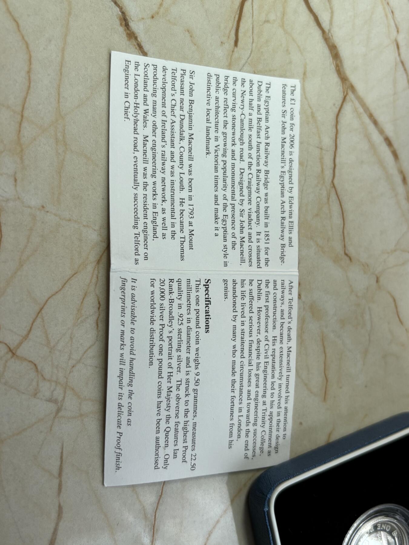 第189期拍卖 英国2006年1镑纪念银币带盒证书，9.5克，925银，有瑕疵