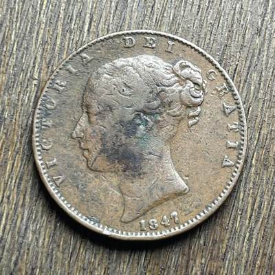 【铜匠收藏】★第140加场★精品老铜币 硬币专场 不寄存，200包邮。不满200元，支付5元运费。《接受代拍 代送NGC评级》 - 100【无寄存】1847 早期 小维 1法新 铜币