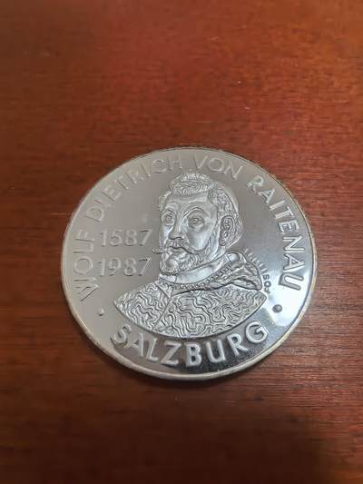 长老汇蛇年精选第九十六场拍卖 - 1987 奥地利沃尔夫·迪特里希·冯·莱特瑙大主教500先令精制银币，24克925银