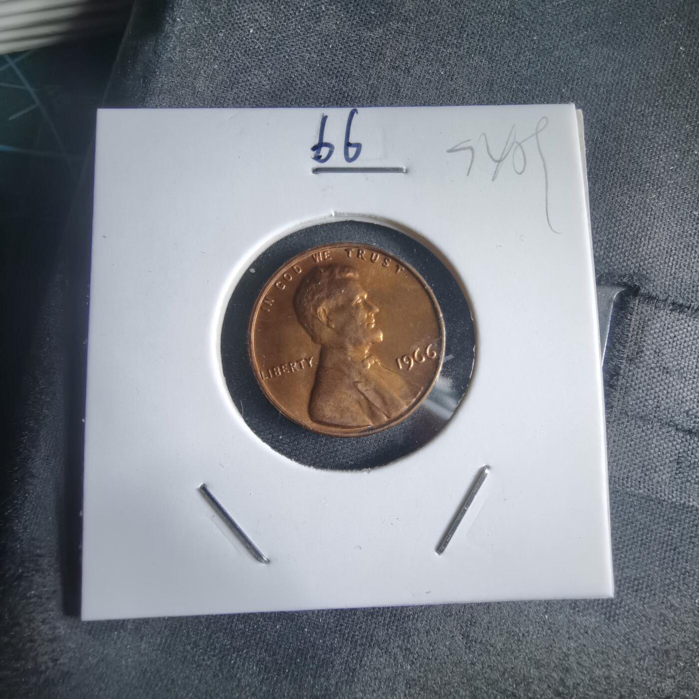 沼泽如烟--第974场 美国1966年一分精制币