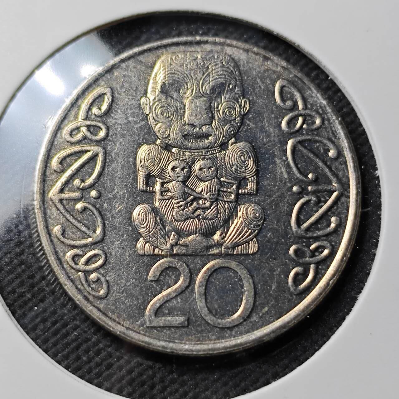 KK钱币收藏小铺  第389期  2月预留时间 周末发货  1990新西兰20分 大版