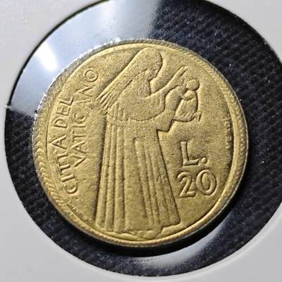 KK钱币收藏小铺  第389期  2月预留时间 周末发货 -  梵蒂冈20里拉