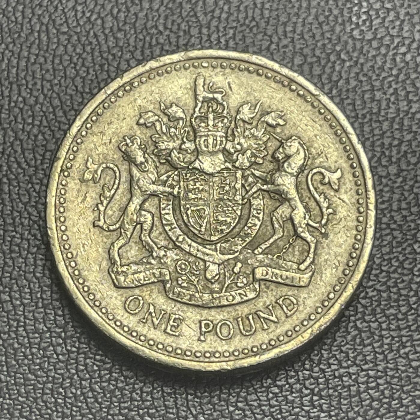 回流0125  英国2003年1英镑加厚铜币 狮马盾徽