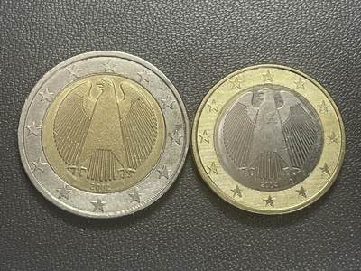 回流0125 - 德国2004年1欧元、2002年2欧元双色币 联邦鹰