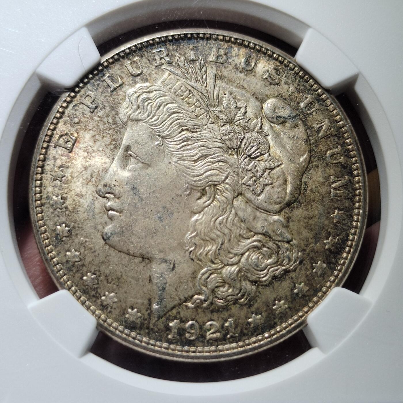 中外钱币第七场 NGC-MS63分1921年S版美国摩根银币