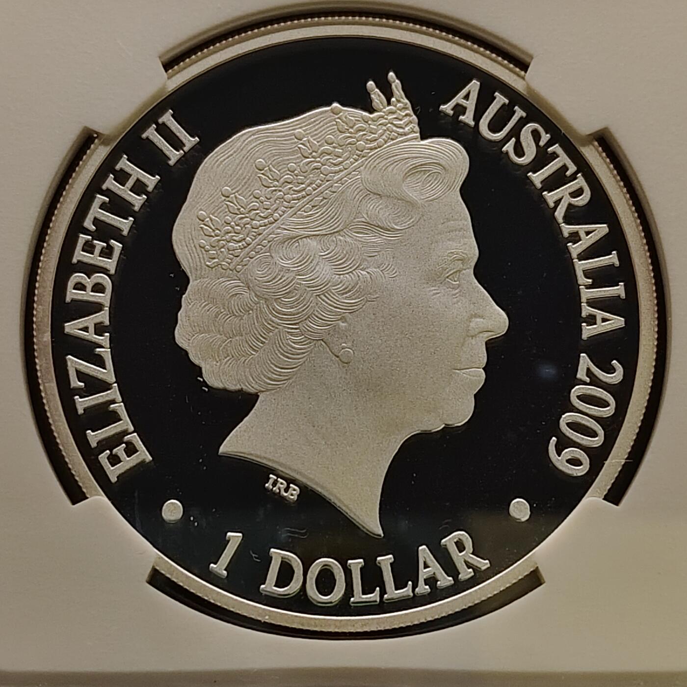 【全场包邮】纯粹捡漏拍499场-持续更新中 澳大利亚2009年1元袋鼠影子精制纪念银币【40.5毫米31.1克99.9%，纯银价约870元（按28元银价折算）】-NGC PF69 ULTRA CAMEO