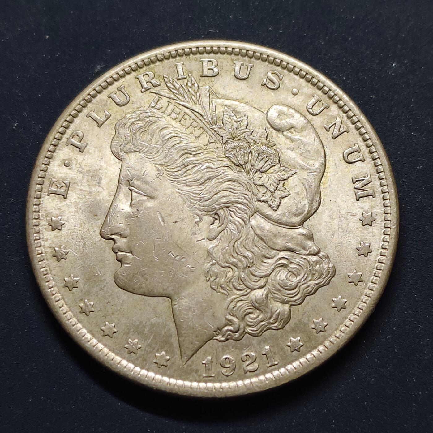 【全场包邮】纯粹捡漏拍499场-持续更新中 美国1921年1元摩根银币【38.1毫米26.73克90%，纯银价约674元（按28元银价估算）】