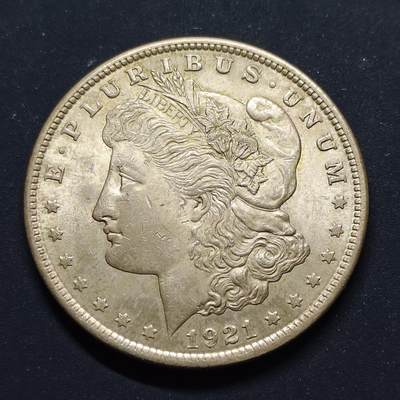 【全场包邮】纯粹捡漏拍499场-持续更新中 - 美国1921年1元摩根银币【38.1毫米26.73克90%，纯银价约674元（按28元银价估算）】