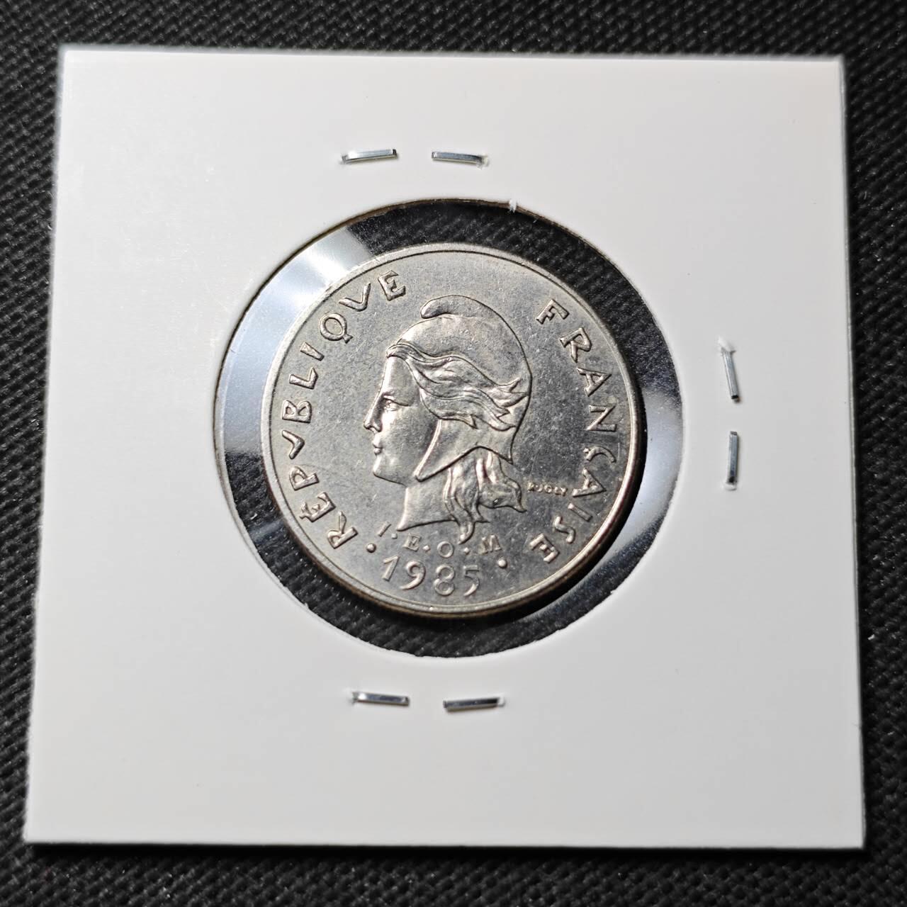 KK钱币收藏小铺  第389期  2月预留时间 周末发货 1985 法属波利尼西亚10法郎