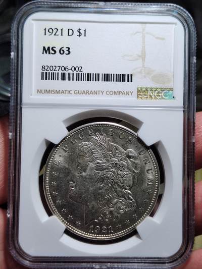 中外钱币第七场 - NGC-MS63分1921年D版美国摩根银币
