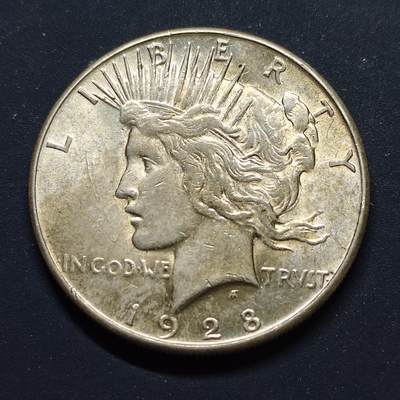 【全场包邮】纯粹捡漏拍499场-持续更新中 - 美国1928年1元和平银币【38.1毫米26.73克90%，纯银价约625元（按26元银价估算）】