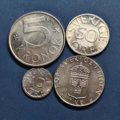 【全场包邮】纯粹捡漏拍498场-持续更新中 - 瑞典1985年清年份4枚套币