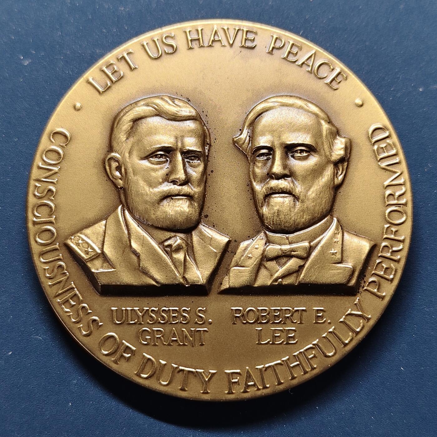 【全场包邮】纯粹捡漏拍499场-持续更新中 【纪念章】美国1965年南北战争结束100周年纪念铜章-盒证全