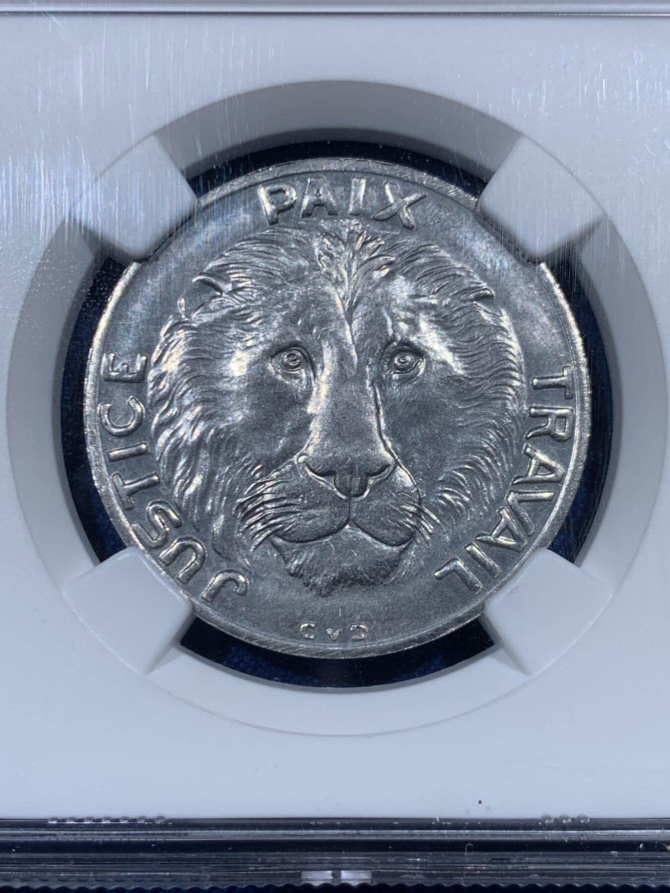 《竞宝斋》第461场 周日，周一，2场连拍 （全场包邮）欢迎送拍 NGC MS64 刚果 1965年 10法郎 样币 带Essai文字 稀少品种