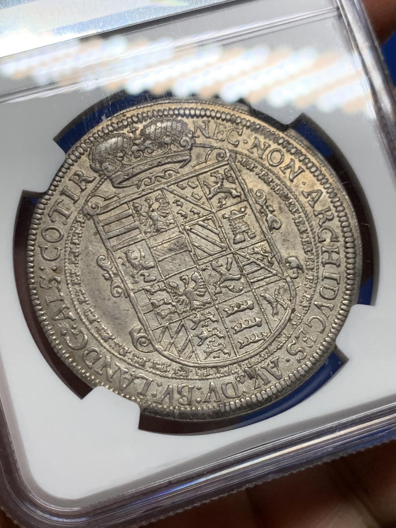 《竞宝斋》第461场 周日，周一，2场连拍 （全场包邮）欢迎送拍 冠军分 NGC MS62  奥地利帝国 1622年  上阿尔萨斯伯爵领地 费迪南二世 泰勒大银币 仅发行两年 非常稀有的版本