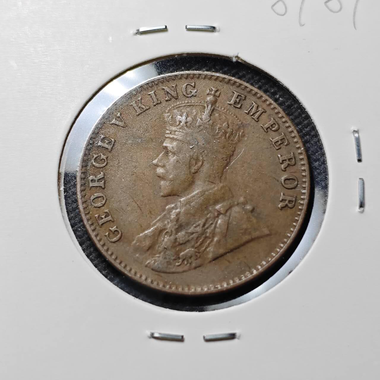 KK钱币收藏小铺  第389期  2月预留时间 周末发货  1936英属印度1/4安娜铜币