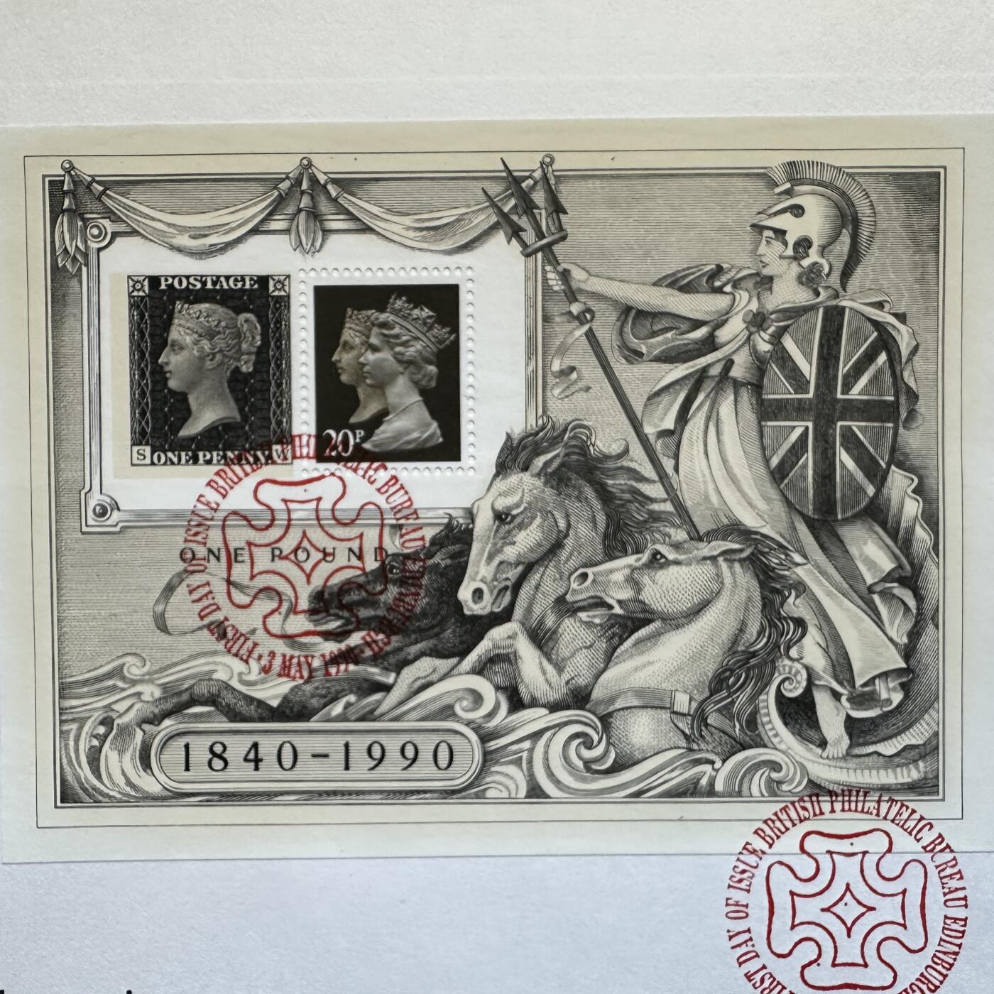 🌹外币初藏🌹🐯2026年第12场  每周二四六晚8️⃣点 接代拍 马恩岛1990年黑便士150周年首日封 一克朗纪念币