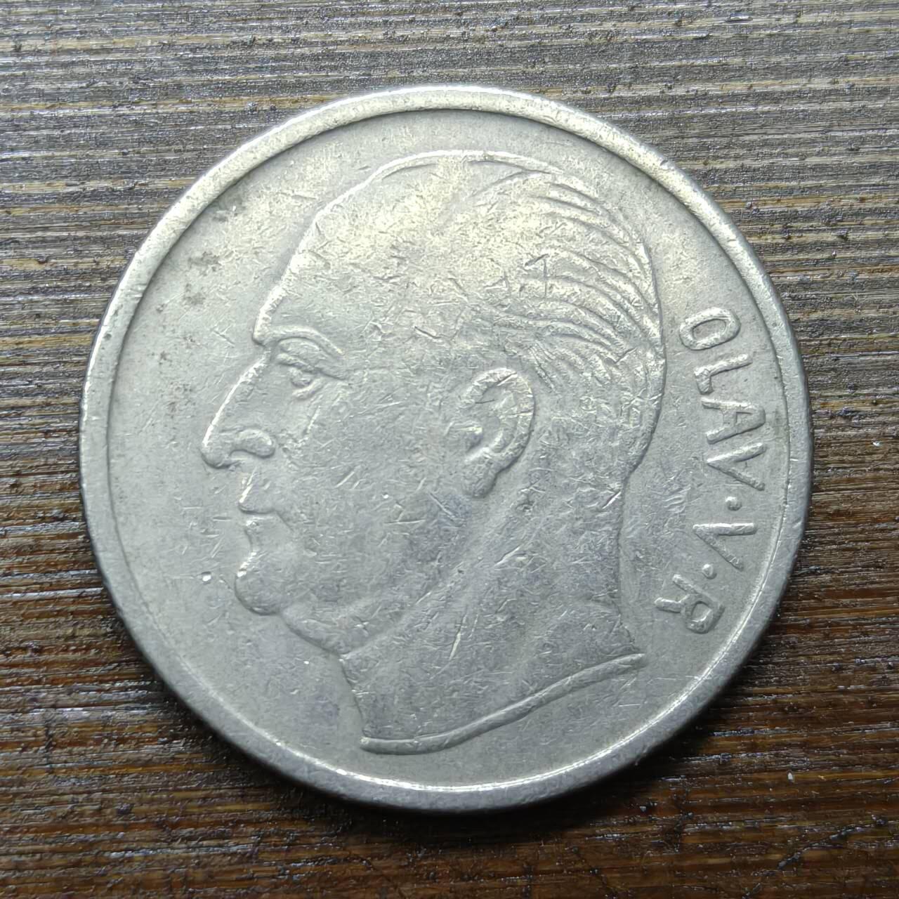 【铜匠收藏】★第140场★散币场。不寄存，30包邮。不满30元，支付5元运费。《接受代拍 代送NGC评级》 66【无寄存】1966年 挪威 1克朗 铜镍币