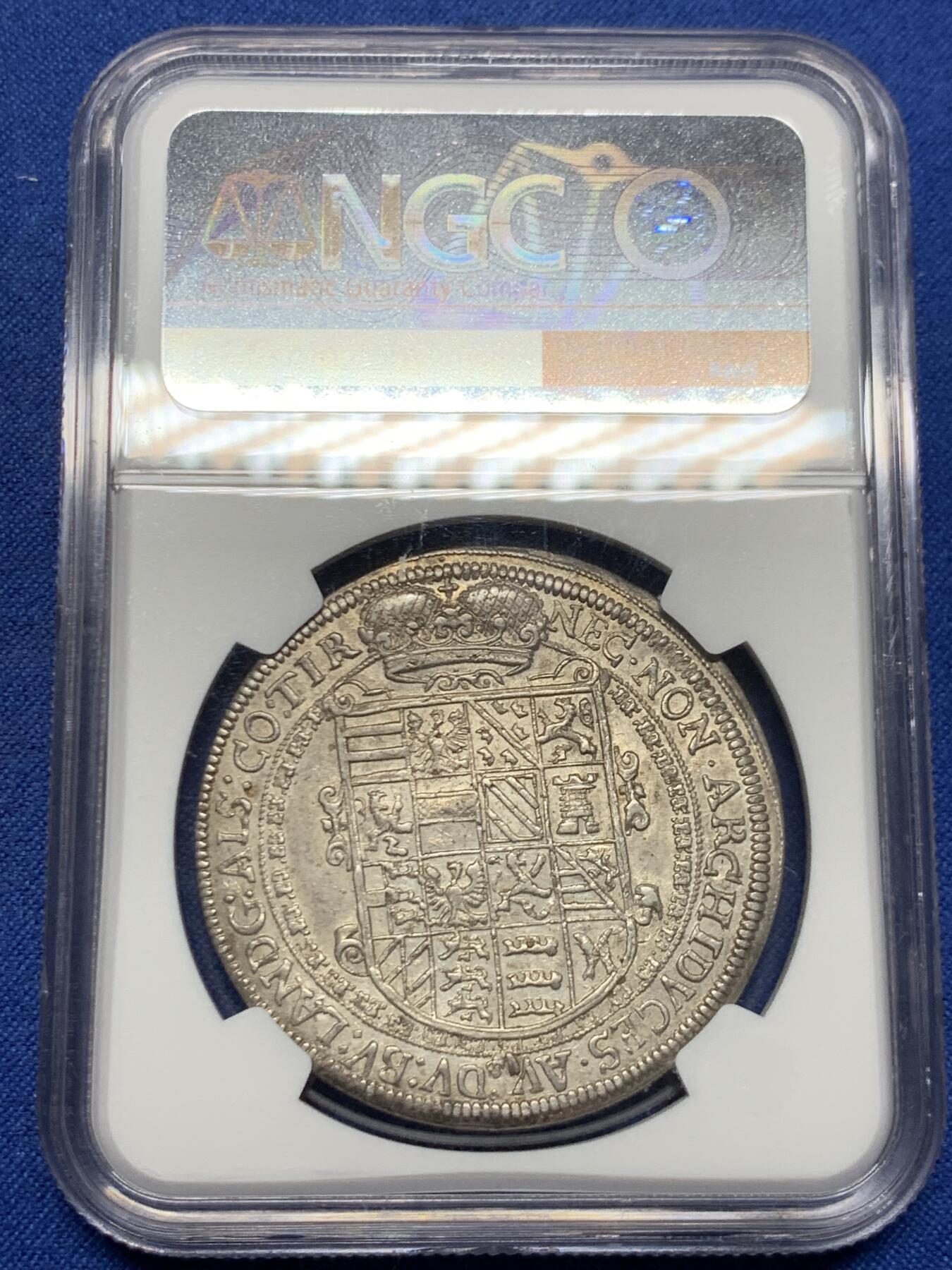 《竞宝斋》第461场 周日，周一，2场连拍 （全场包邮）欢迎送拍 冠军分 NGC MS62  奥地利帝国 1622年  上阿尔萨斯伯爵领地 费迪南二世 泰勒大银币 仅发行两年 非常稀有的版本