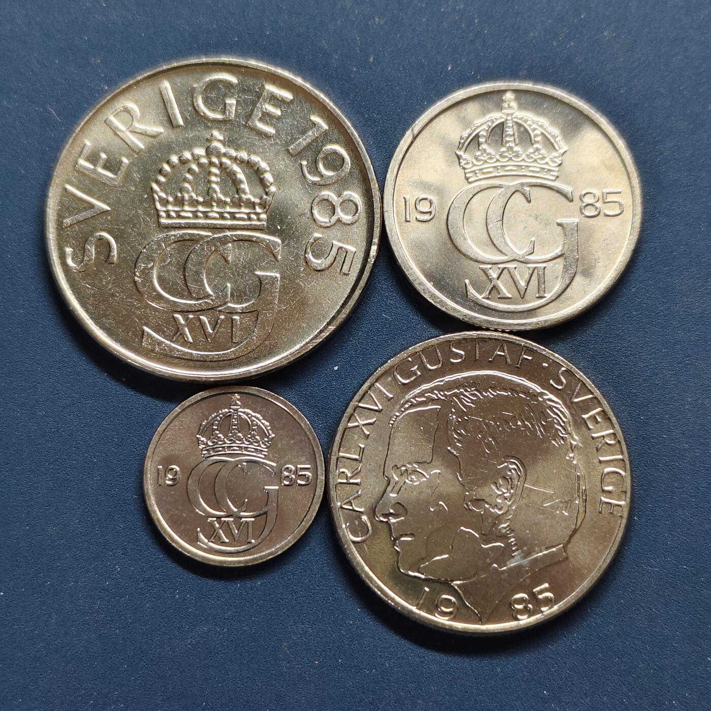 【全场包邮】纯粹捡漏拍498场-持续更新中 瑞典1985年清年份4枚套币