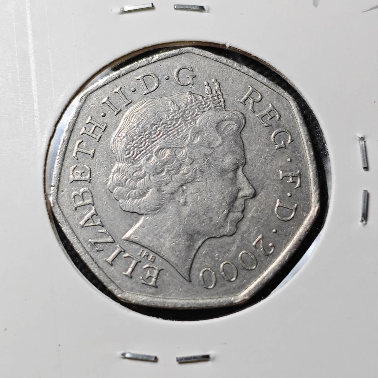 KK钱币收藏小铺  第389期  2月预留时间 周末发货  英国50便士纪念币 