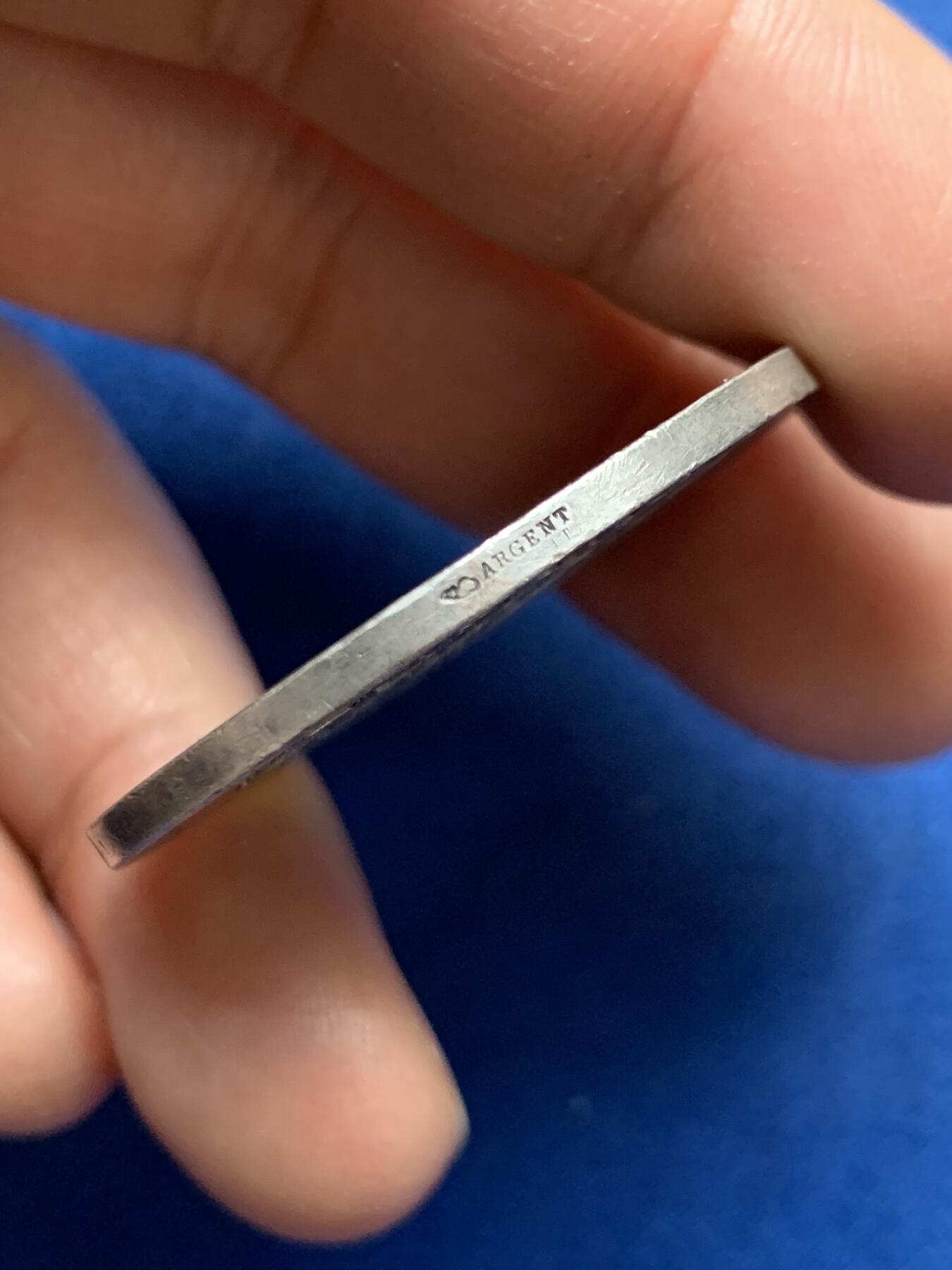 《竞宝斋》第461场 周日，周一，2场连拍 （全场包邮）欢迎送拍 法国1871年巴黎油业委员会纪念银章，半裸女神手持蛇杖坐在油桶上，丰饶角AR，24.5克，37.5mm