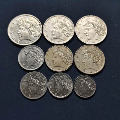 【全场包邮】纯粹捡漏拍498场-持续更新中 - 巴西1967-1970年各版本9枚套币-含1970年独年版50分+1967年独年版5分