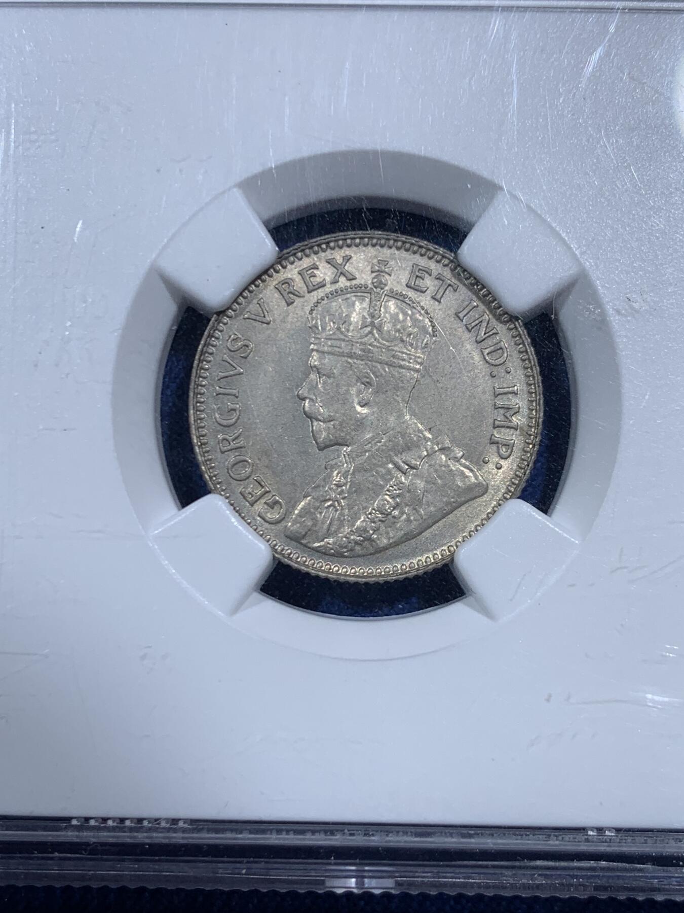 《竞宝斋》第461场 周日，周一，2场连拍 （全场包邮）欢迎送拍 NGC MS62 英属东非1922年50分银币 原光