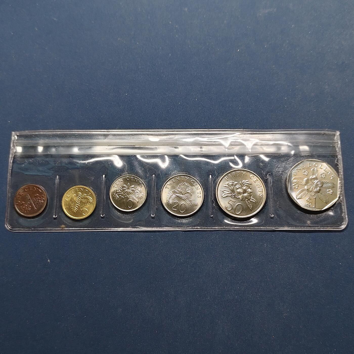 【全场包邮】纯粹捡漏拍499场-持续更新中 新加坡1986年官方套币-稀少花版大1元仅含在86-87套币中