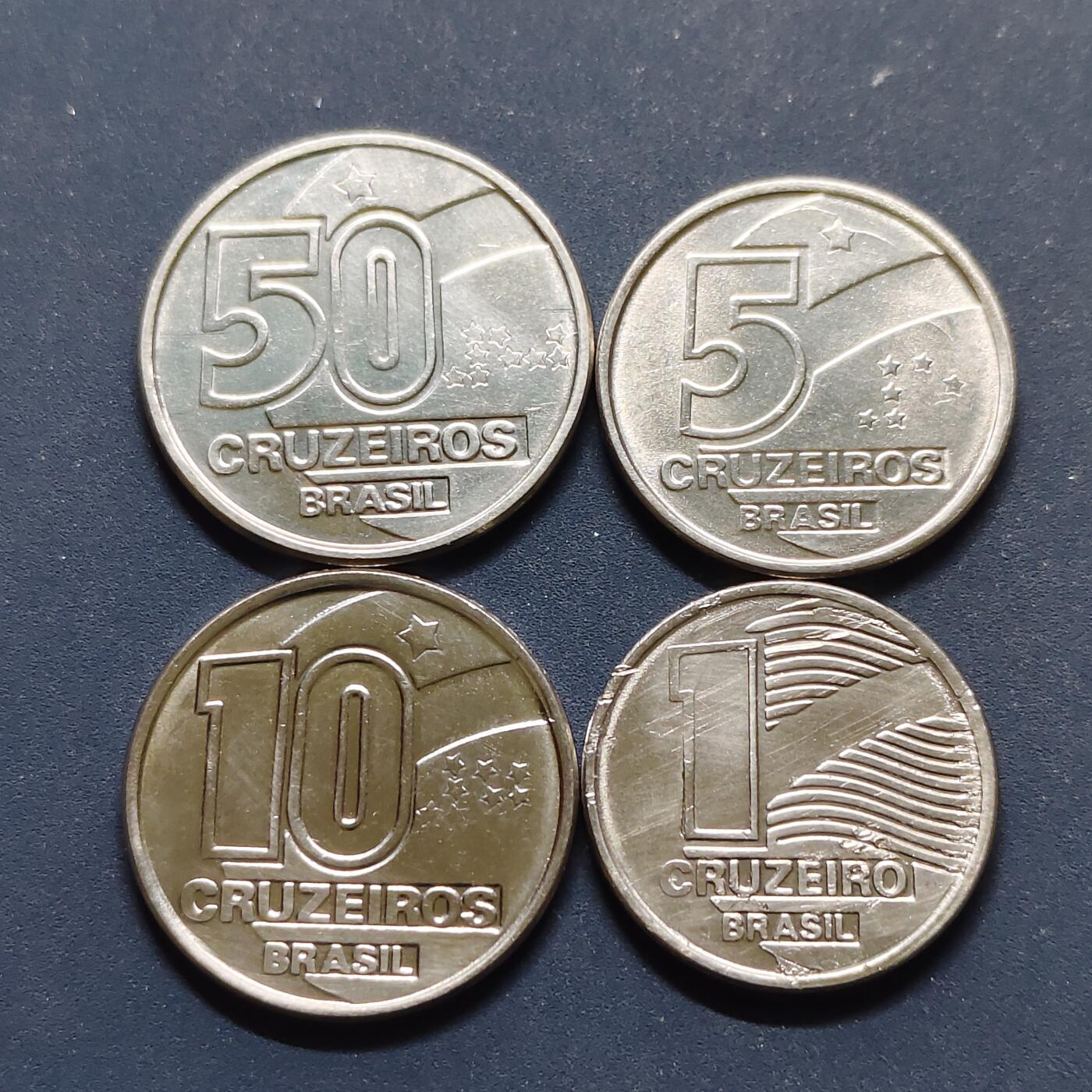 【全场包邮】纯粹捡漏拍498场-持续更新中 巴西1990-1991年国旗+生产版4枚套币