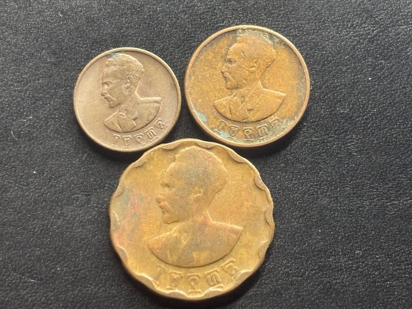 邮泉阁限时拍卖第四十场 非洲专场（硬币在国外。请付邮费6元。） 埃塞俄比亚海尔·塞拉西皇帝3枚