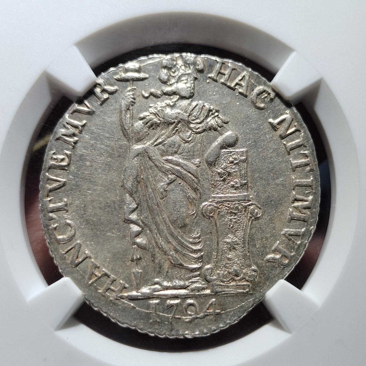 中外钱币第七场 NGC-MS63 荷兰1794年佛里斯兰 1盾银币