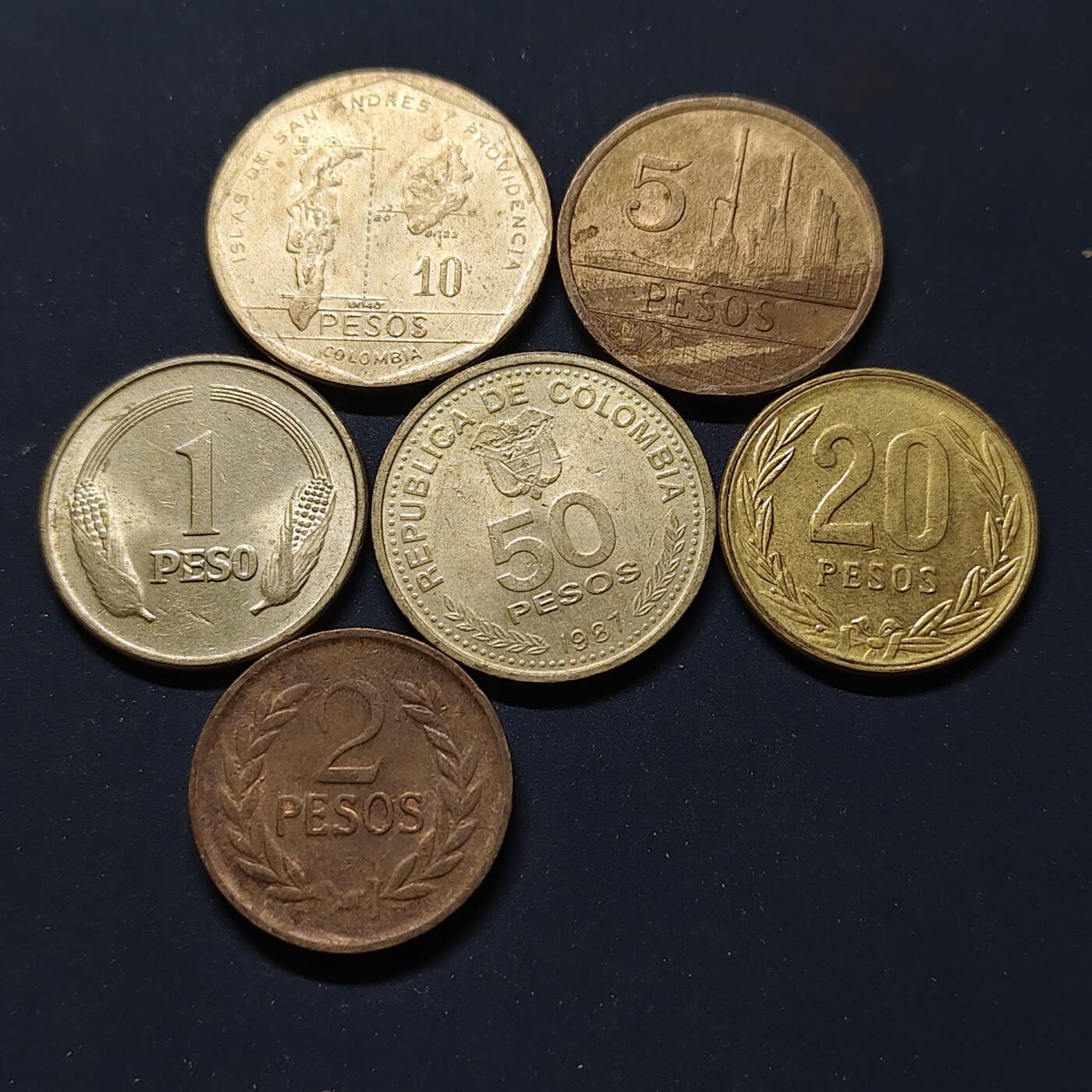 【全场包邮】纯粹捡漏拍498场-持续更新中 哥伦比亚1961-1981年7枚套币