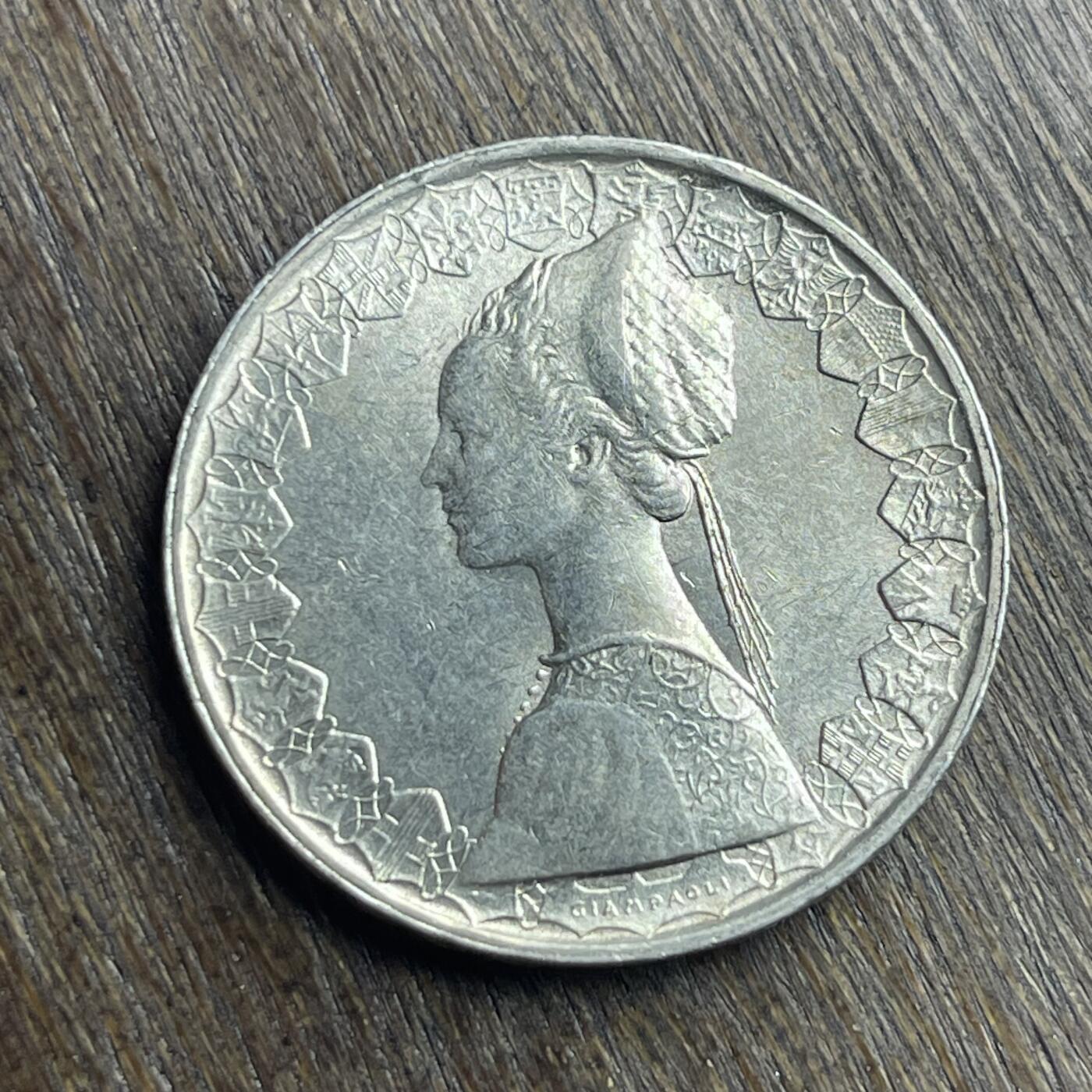 【铜匠收藏】★第140加场★精品老铜币 硬币专场 不寄存，200包邮。不满200元，支付5元运费。《接受代拍 代送NGC评级》 100【无寄存】1960 意大利 少女 500里拉 银币