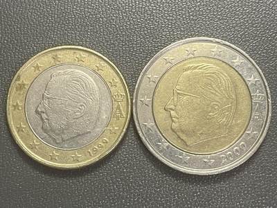 回流0125 - 比利时1999年1欧元、2000年2欧元双色币 阿尔贝二世