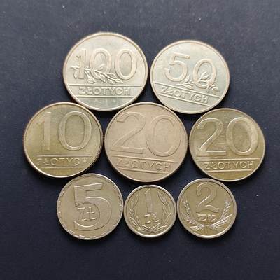 【全场包邮】纯粹捡漏拍498场-持续更新中 - 波兰1988-1990年8枚套币-含大小版20兹罗提