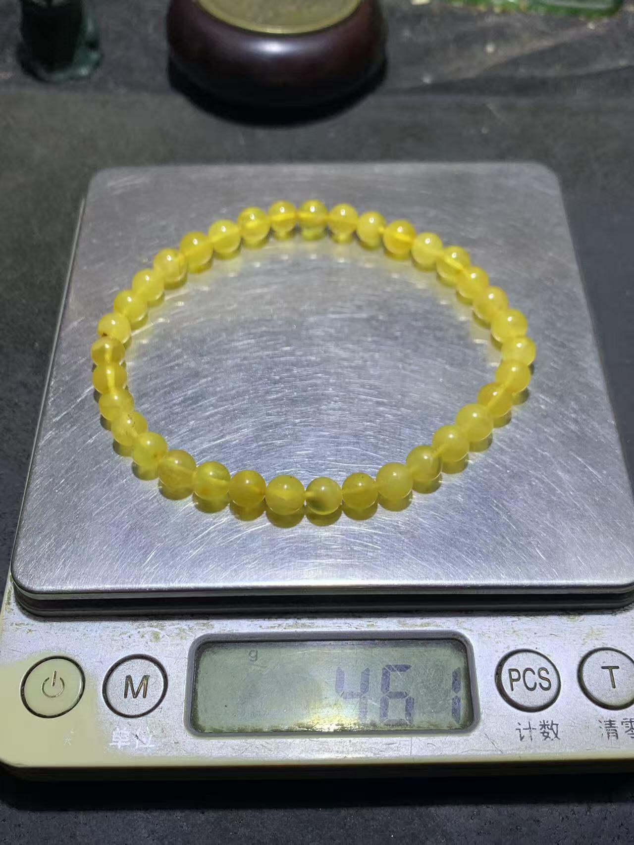 天然俄料蜜蜡单圈手串1条！