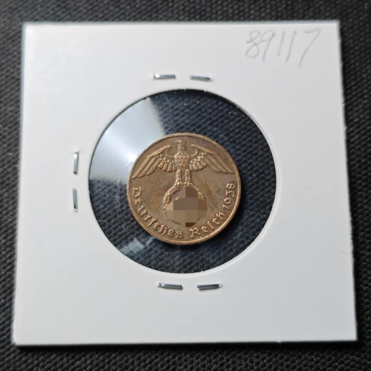 KK钱币收藏小铺  第389期  2月预留时间 周末发货  德国1芬尼铜币