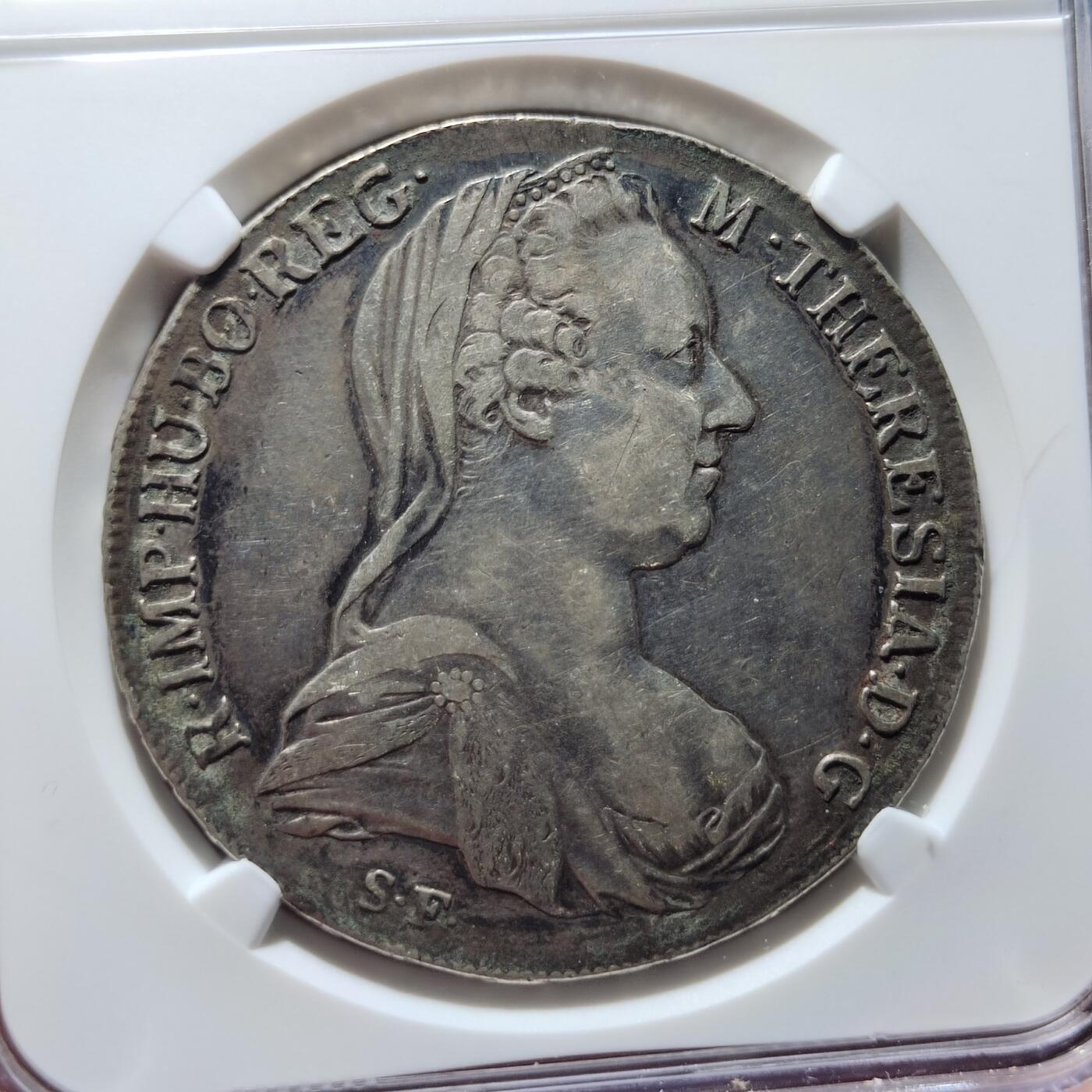 中外钱币第七场 NGC-XF1780年奥匈大奶妈银币早期后铸版