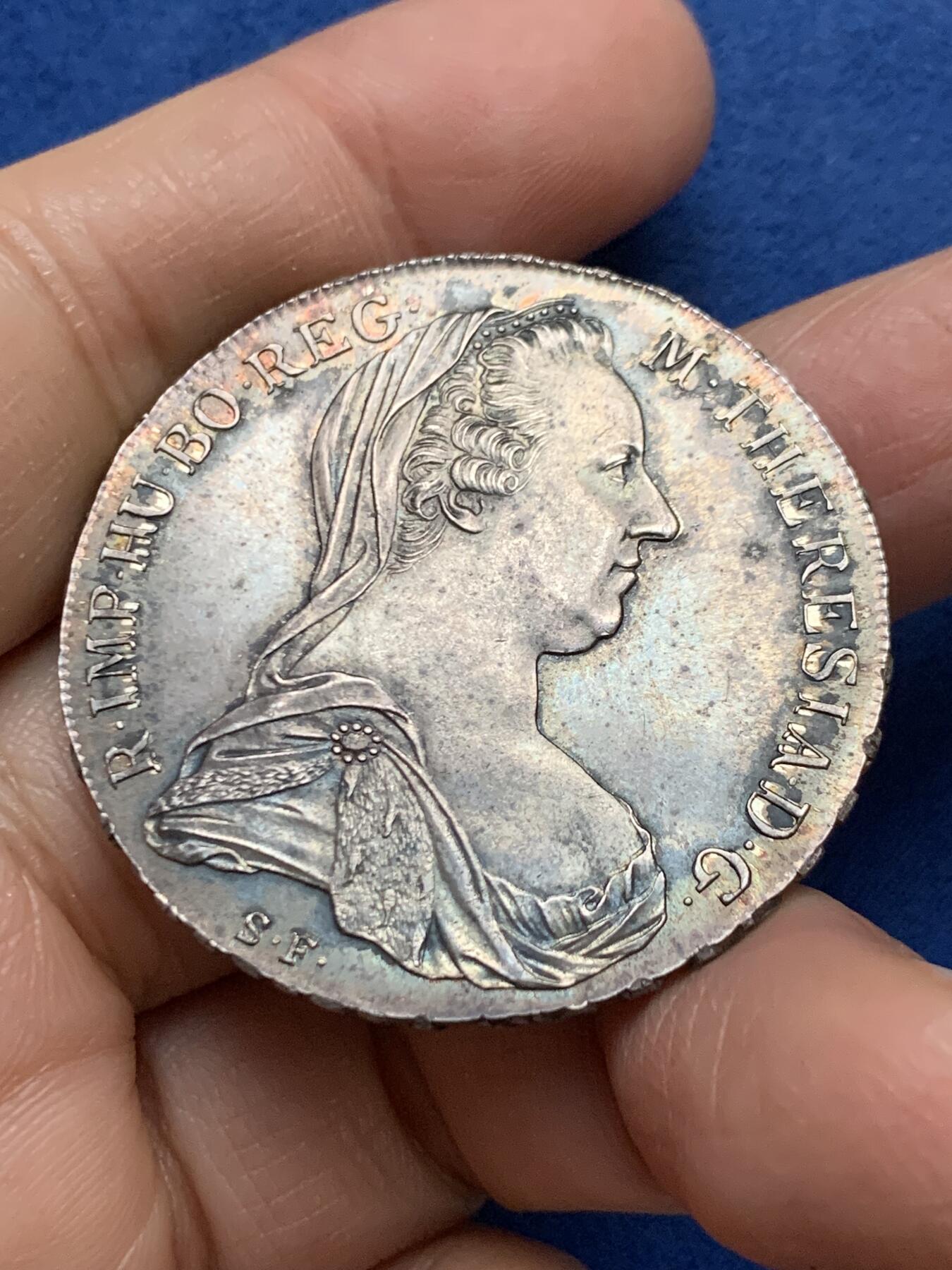 《竞宝斋》第461场 周日，周一，2场连拍 （全场包邮）欢迎送拍 奥地利1780年特蕾莎大奶妈1泰勒银币 后铸版