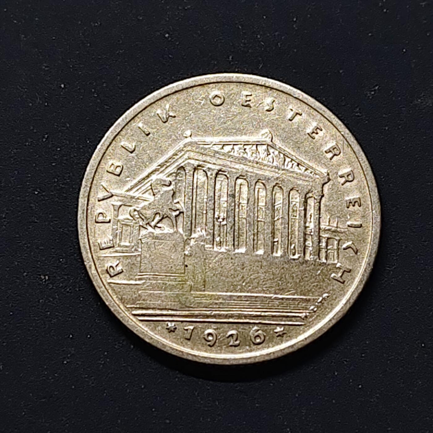 【全场包邮】纯粹捡漏拍498场-持续更新中 奥地利1926年1先令银币【25毫米6克64%，纯银价约108元（按28元银价折算）】