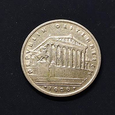 【全场包邮】纯粹捡漏拍498场-持续更新中 - 奥地利1926年1先令银币【25毫米6克64%，纯银价约108元（按28元银价折算）】