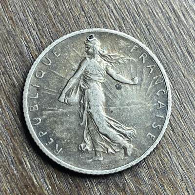 【铜匠收藏】★第140加场★精品老铜币 硬币专场 不寄存，200包邮。不满200元，支付5元运费。《接受代拍 代送NGC评级》 - 100【无寄存】1916 法国 1法郎 银币